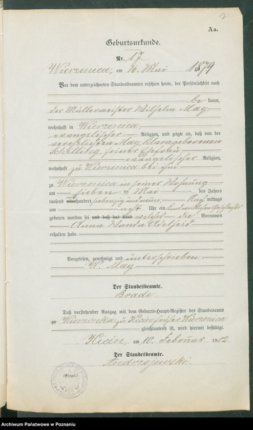 Obraz 9 z jednostki "[Dokumenty dostarczone przez narzeczonych do zawarcia związku małżeńskiego za 1902 rok. Tom IV]"