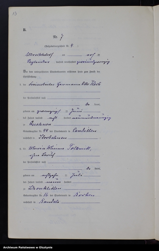 image.from.unit.number "Heiraths-Neben-Register Nr 1 - 14 [ Księga małżeństw - wtóropis ]"