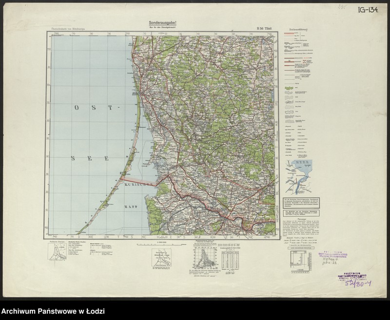 Obraz 4 z jednostki "Übersichtskarte von Mitteleuropa R 56 Tilsit"