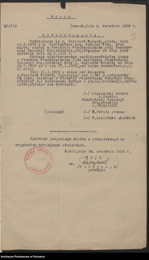 Obraz 11 z jednostki "Krzywin powiat Kościan."