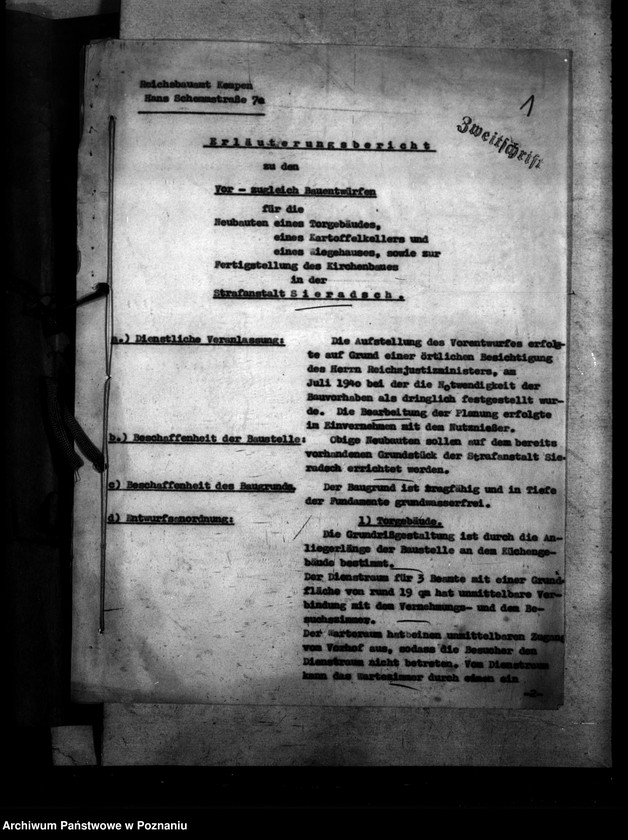 Obraz 5 z jednostki "Wyjaśnienia do projektu budowy bramy, piwnicy na ziemniaki i kościoła w więzieniu w Sieradzu"