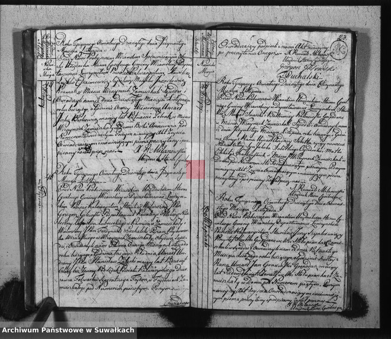 image.from.unit.number "Księga do zapisywania aktów cywilnych zejścia gminy wiżajńskiey, departamentu łomżyńskiego, powiatu kalwaryjskiego"