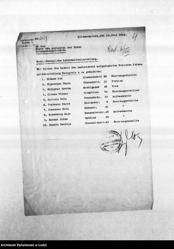 Obraz 7 z jednostki "[Korespondencja PSŻ z resortami krawieckimi w sprawie przyznania ich pracownikom dodatkowych przydziałów]"