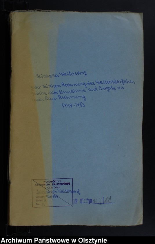 image.from.unit.number "Jahr Kirchen Rechnung der Waltersdorfschen Kirche aller Einnahme und Ausgabe wie auch Bau-Rechnung"