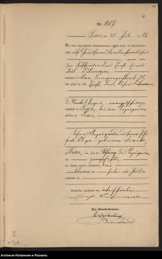 Obraz 16 z jednostki "Księga zgonów tom IV"