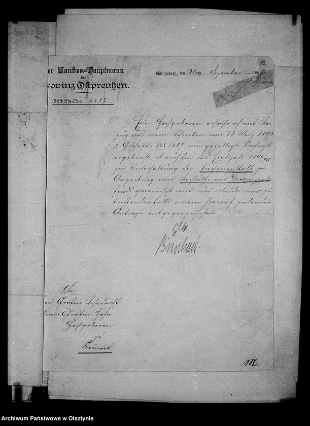 image.from.unit.number "/Beihilfen des V. F. V.- Berlin, des Oberpräsidenten, Provinzial- Subventionen des Landeshauptmanns u. a. Wohltäter für das Siechenhaus der Gfin Anna Lehndorff- Steinort/"