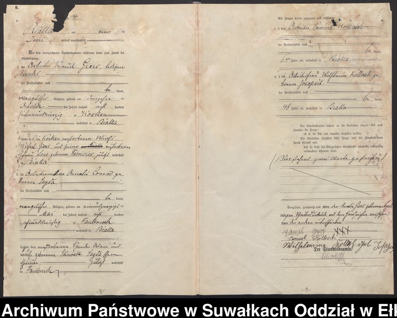 image.from.unit.number "Heiraths-Haupt-Register des Königlichen Preussischen Standes-Amtes Bialla Kreis Johannisburg"