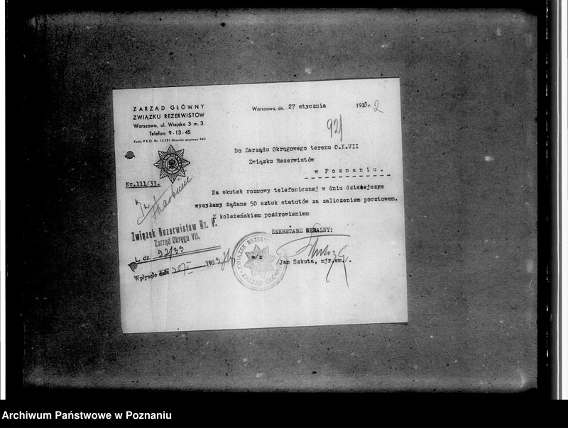 Obraz 6 z jednostki "Korespondencja z Zarządem Głównym"