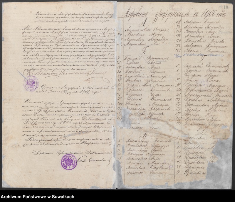 image.from.unit.number "[Księga akt urodzeń parafii rzymskokatolickiej w Jeleniewie z lat 1906-1912]"