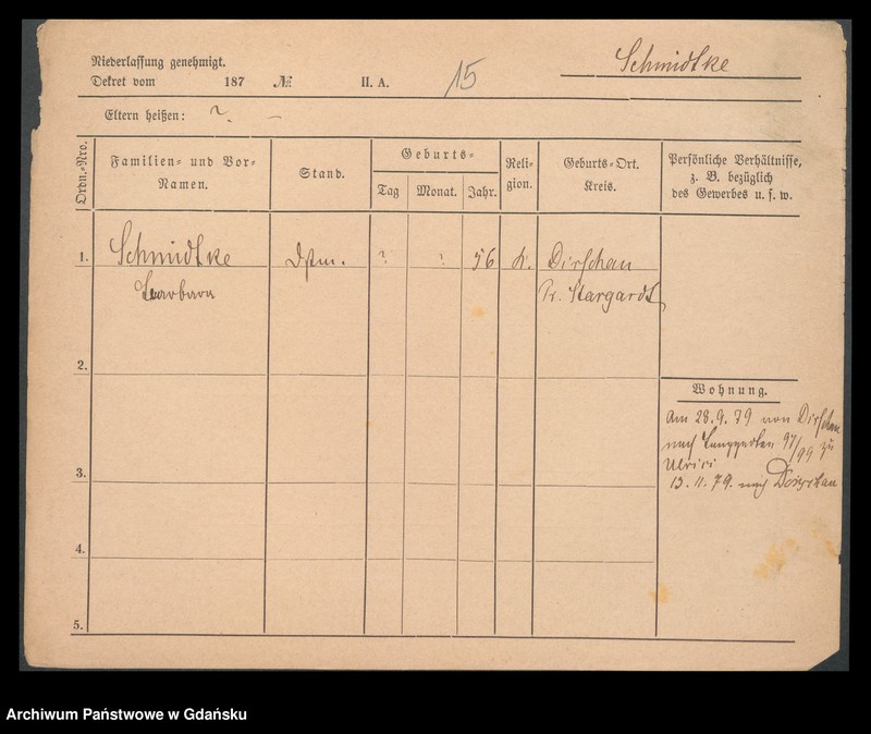 image.from.unit.number "Karty meldunkowe: Schmidtke - Schmirgalski"