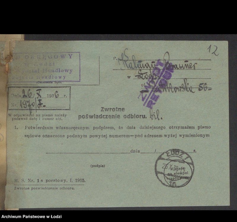 Obraz 14 z jednostki "Kalman Brauner - sprzedaż towarów manufakturowych"