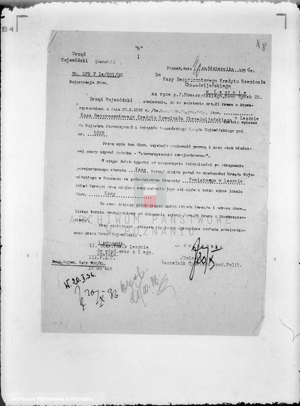 Obraz 12 z jednostki "/ Kasa Bezprocentowego Kredytu Rzemiosła Chrześcijańskiego w Lesznie/"