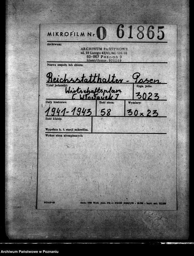 Obraz 2 z jednostki "Wirtschaftsplan Leslau (Włocławek)"