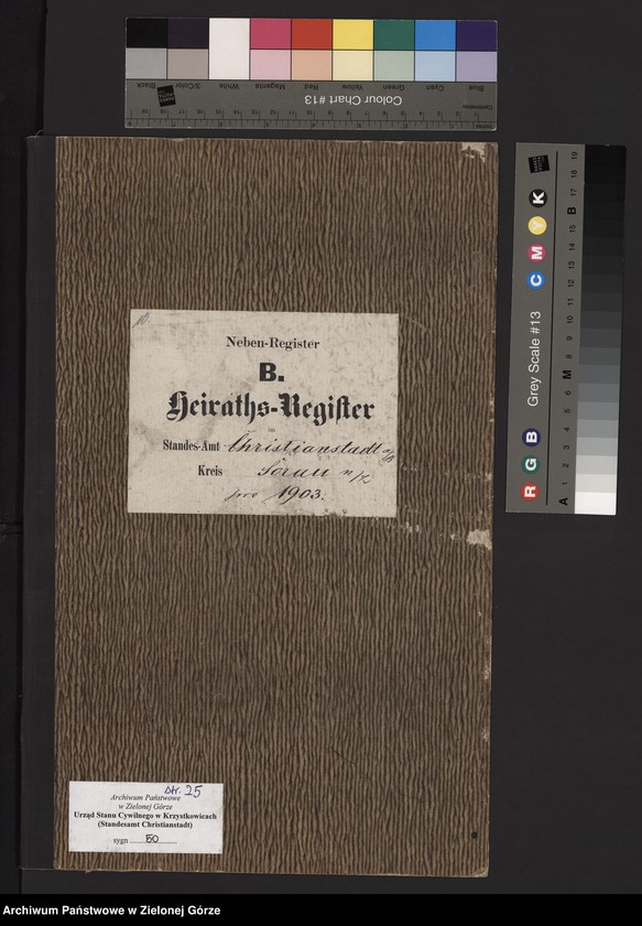 image.from.unit.number "Heiraths-Neben-Register im Standes-Amt Christianstadt a[m] B[ober] Kreis Sorau N[ieder] L[ausitz] pro 1903"