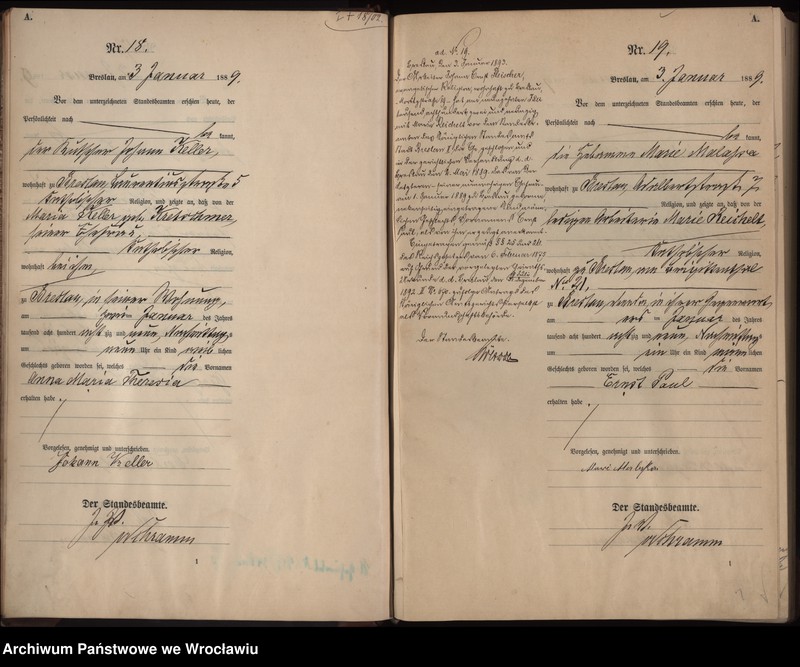 image.from.unit.number "Geburts-Haupt-Register Breslau I 1889 Band 1"