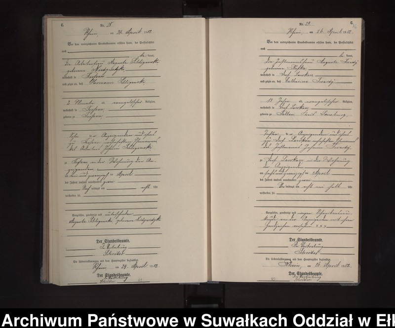image.from.unit.number "Sterbe-Neben-Register des Königlichen Preussischen Standes-Amtes Orlen Kreis Loetzen"