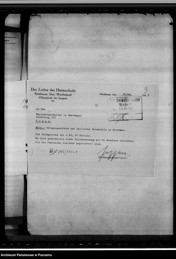 image.from.unit.number "Oberschule Schrimm (Śrem) Schülerzahl der Oberschulen 1944"