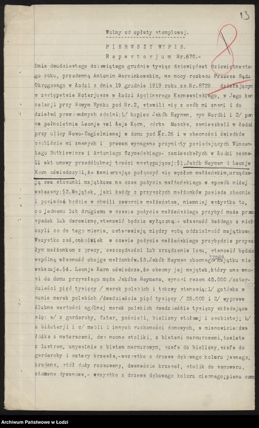 Obraz 15 z jednostki "Abram Grossbart, Henryk Heyman – spadkobiercy – wykończalnia i farbiarnia w Konstatynowie"