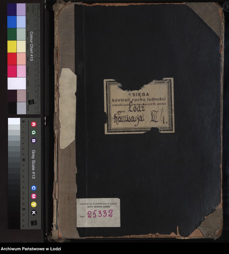image.from.unit.number "Księga kontroli ruchu ludności (rejestr osób przybywających do gminy) Łódź, komisariat III, ks. I, nr 1-3483"