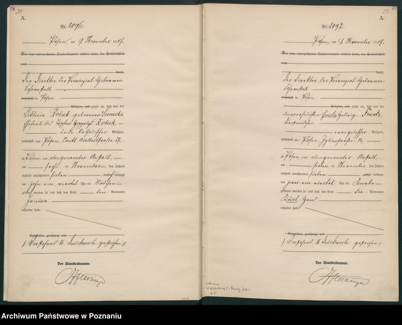 Obraz 17 z jednostki "Księga miejscowa urodzeń tom V [Rejestr główny urodzeń]"