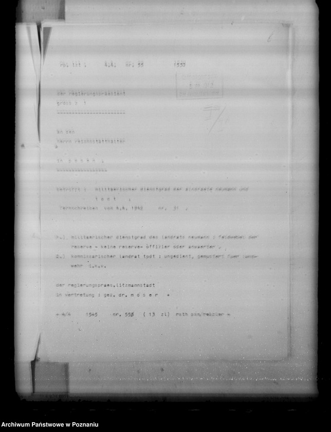 Obraz 11 z jednostki "Służba wojskowa landratów, Reg. Litzmannstadt (Łódź)"