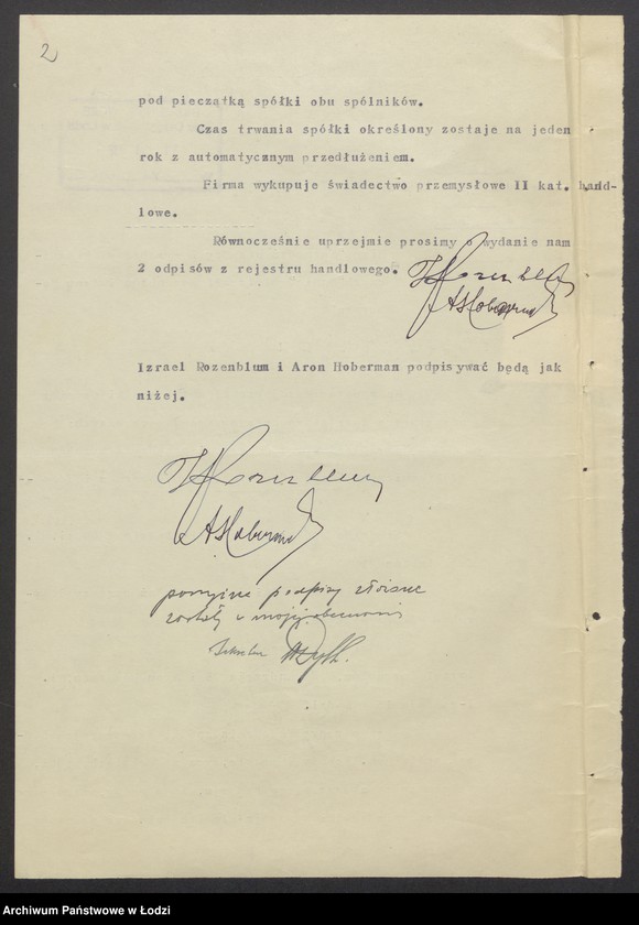 Obraz 4 z jednostki "Izrael Rozenblum, Aron Hoberman- sprzedaż przędzy i wyrobów włokienniczych"