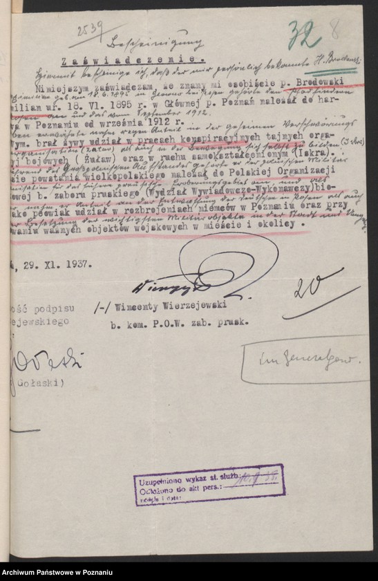 Obraz 11 z jednostki "Odpisy orzeczeń komisji weryfikacyjnej powstańców - kolejarzy."