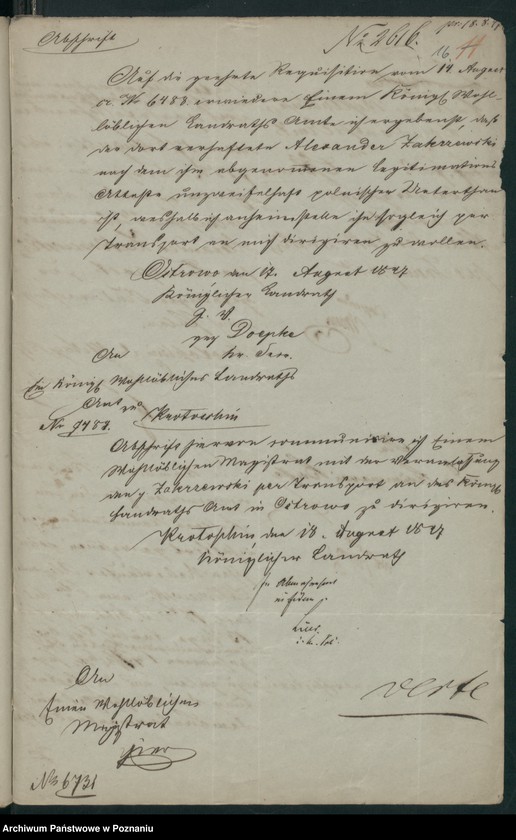 Obraz 18 z jednostki "A. betr. die Hauslieferung des hier aufgegriffenen polnischen Überläufers Alexander Zakrzewski nach Polen"