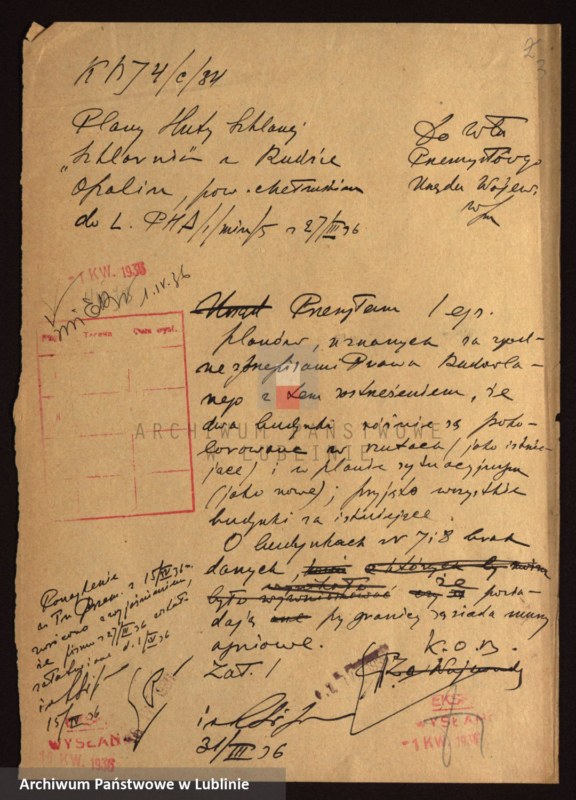 image.from.unit.number "[Projekt huty szklanej Spółdzielni Wytwórczej "Szklarnia" w Orzeszu, filia Ruda-Opalin, pow. chełmski]"