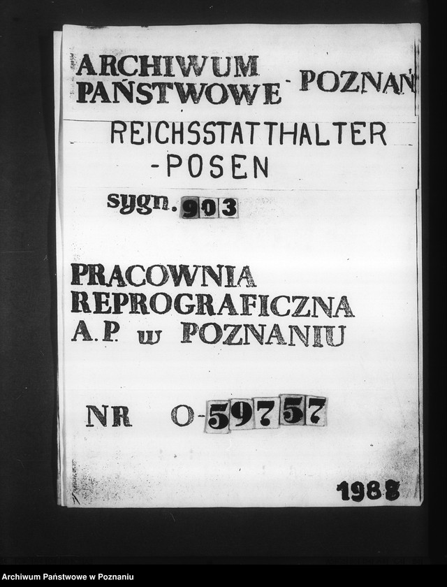 Obraz 1 z jednostki "Organizacja komórek partii NSDAP oraz Deutsche Arbeitsfront w urzędzie namiestnika raju Warty"