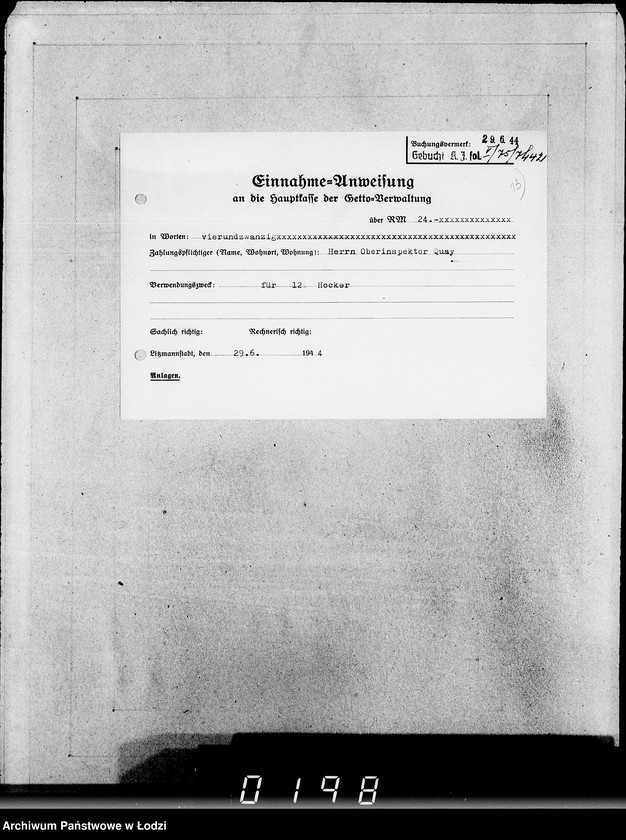 Obraz 17 z jednostki "26 Kassenbelege nr 62/7084- 7850"