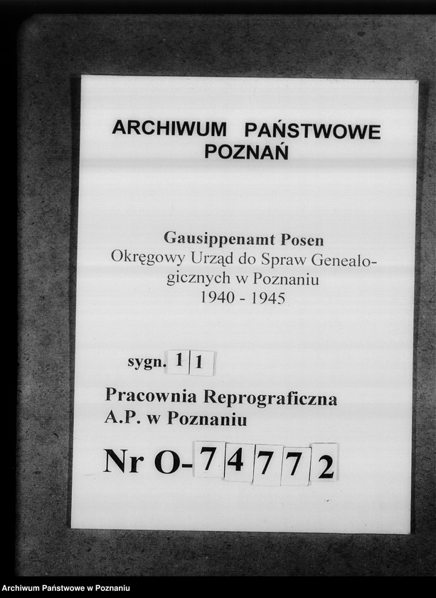 Obraz 1 z jednostki "Tagesordnung zur Arbeitsbesprechung der Sippenamtsleiter aus den Ortsgebieten in Posen [Poznań] [oraz korespondencja]"