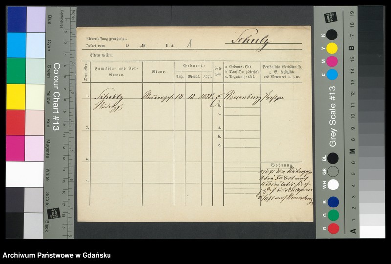 image.from.unit.number "Karty meldunkowe: Schulz Rudolf -Schuntermann"