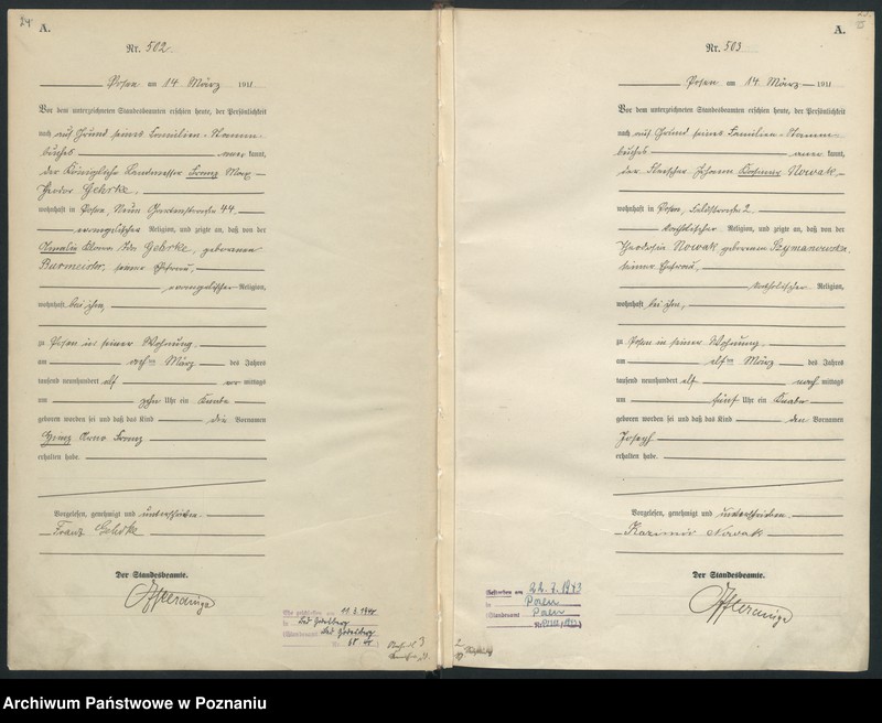 Obraz 15 z jednostki "Księga miejscowa urodzeń tom II [Rejestr główny urodzeń]"