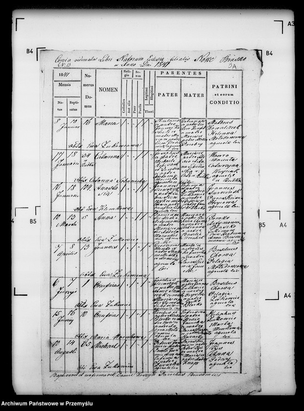 Obraz 9 z jednostki "[Kopie ksiąg metrykalnych parafii Brusno Stare z filiami Brusno Nowe, Huta Stara (dekanat Cieszanów)]"