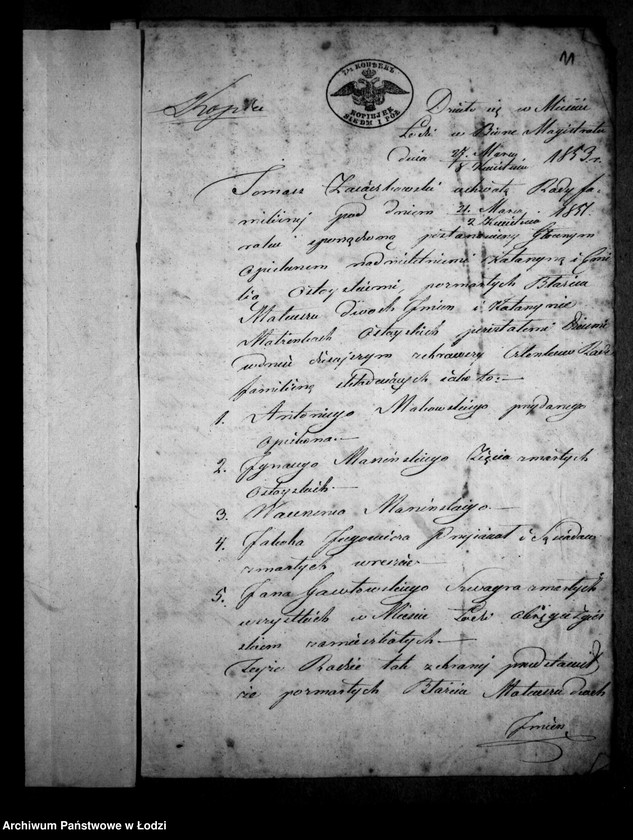 image.from.unit.number "Akta tyczące się ustanowienia opieki nad nieletnimi po zmarłych małżonkach Ostojskich"