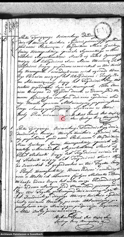 image.from.unit.number "Akta Zeszłych Gminy Krasnopolskiey - w powiecie Seyneńskim w Województwie Augstowskim Roku od 1-go Stycznia 1820 R."