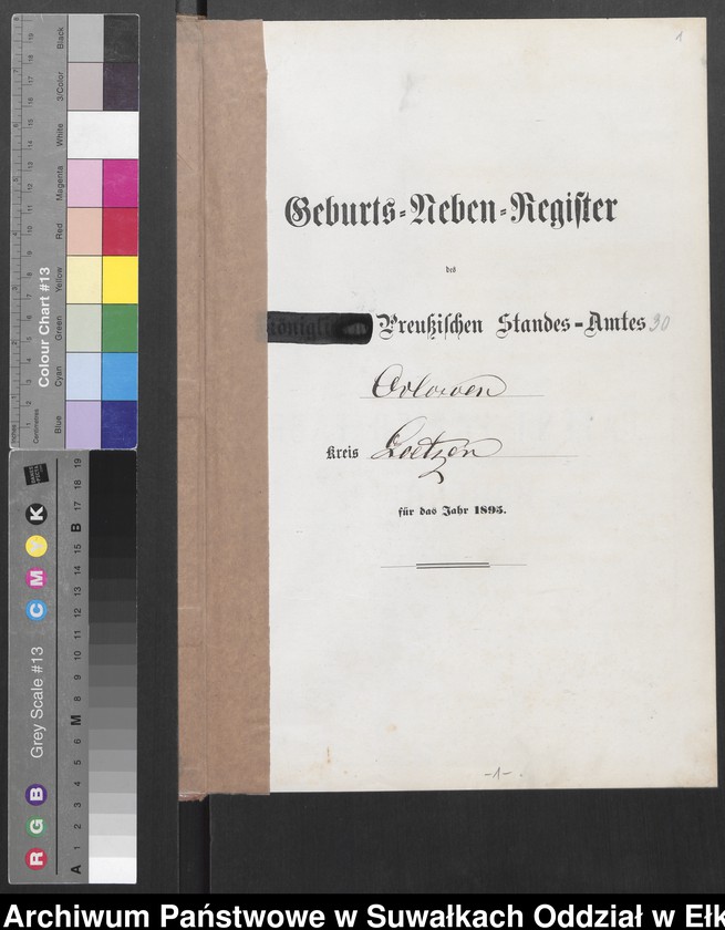 image.from.unit.number "Geburts-Neben-Register des Preussischen Standes-Amtes Orlowen Kreis Loetzen für das Jahr 1895"