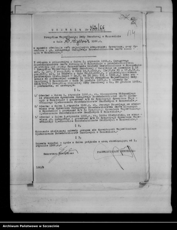 image.from.unit.number "Protokół posiedzenia Prezydium Wojewódzkiej Rady Narodowej nr 3, miesiąc styczeń"