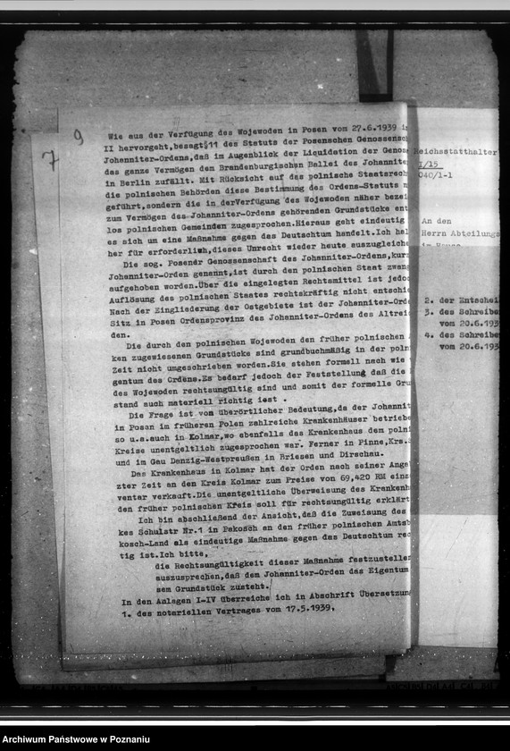 Obraz 13 z jednostki "Finanzsachen des Kreises Mogilno. Ehemaliger Johanniter Krankenhaus in Pakosch. Leistungen der Kreise an die Partei"