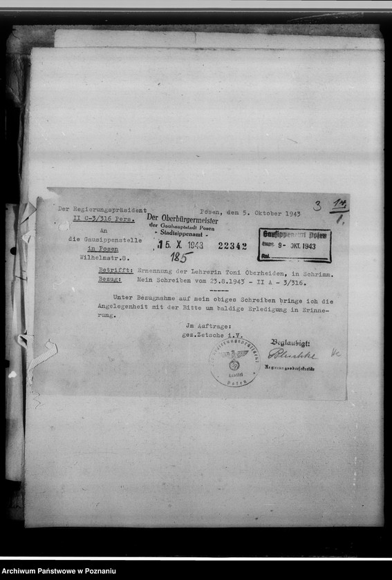 Obraz 6 z jednostki "[Korespondencja w sprawie ustalenia nazwisk, imion, pochodzenia przodków]"