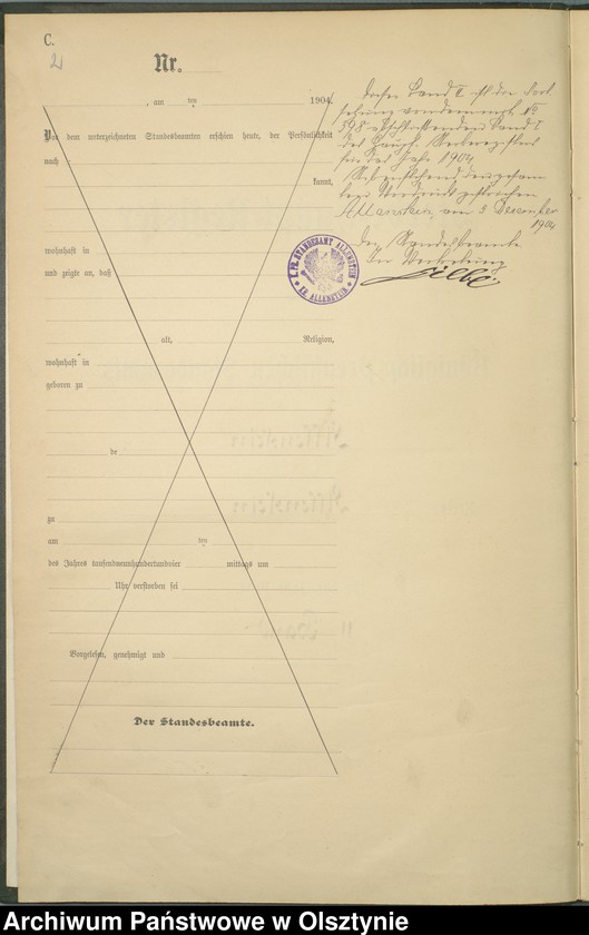 image.from.unit.number "Sterbe-Haupt-Register Tom II,Nr 399 - 427"