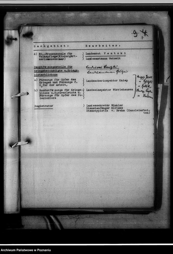 Obraz 10 z jednostki "Geschäftsverteilung Abteilung III."