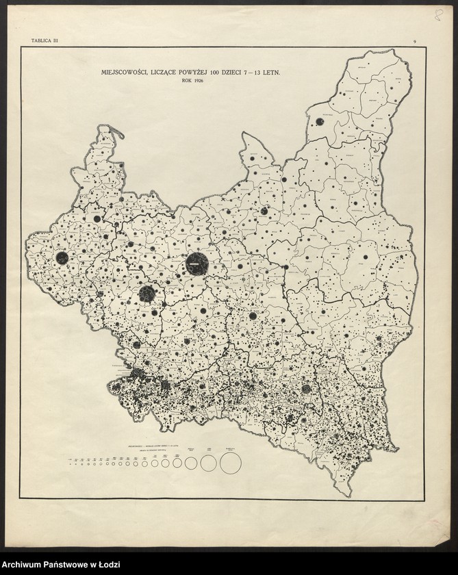 Obraz 10 z jednostki "Atlas szkolnictwa powszechnego Rzeczypospolitej Polskiej. Opracował Marian Falski, Warszawa 1929"