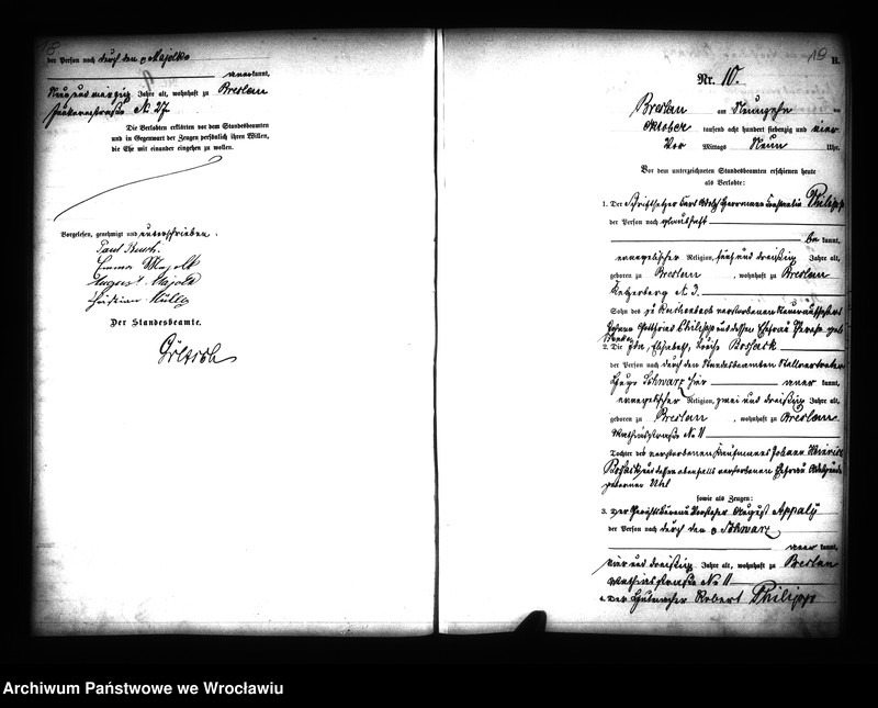 image.from.unit.number "Heiraths-Haupt-Register Breslau I 1874 Band 1"