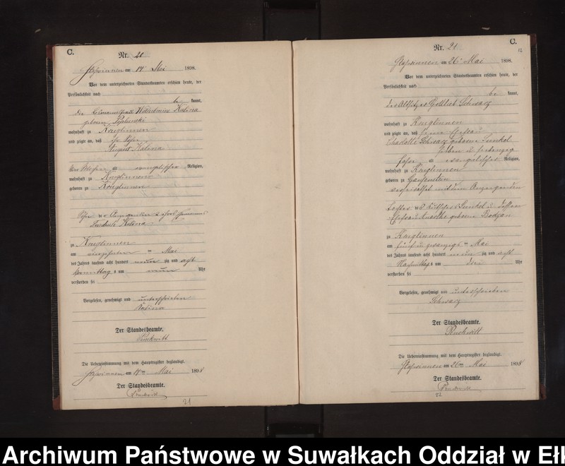 image.from.unit.number "Sterbe-Neben-Register des Preussischen Standes-Amtes Stasswinnen Kreis Lötzen"
