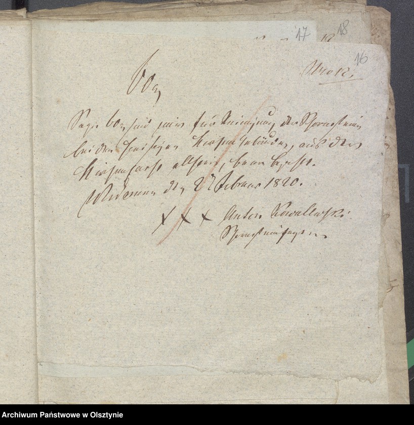 image.from.unit.number "Beläge zur 1819/1820 Jahres Kirchen Rechnung von Widminnen"