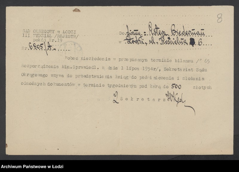 Obraz 10 z jednostki "Estera Biederman – drobna sprzedaż manufaktury"