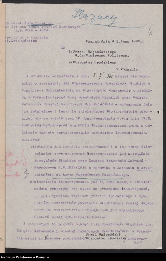 Obraz 9 z jednostki "Akta Koła: Powstańcy Śląscy Koło Poznań."