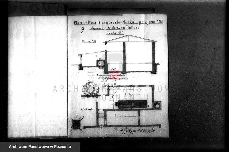 Obraz 15 z jednostki "Gorzelnia w Noskowie pow. jarociński /Fischer von Mollard/ nr woj. kotła 4785"